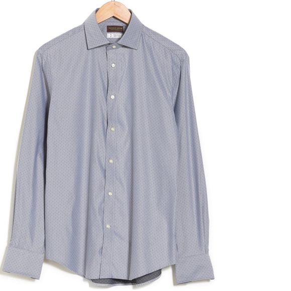 Thomas Dean Performance Fit Polka Dot Dress Shirt - Picture 3 of 8
